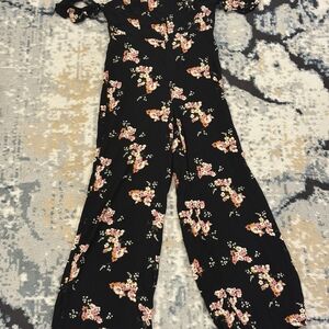 Floral Black Jumpsuit
